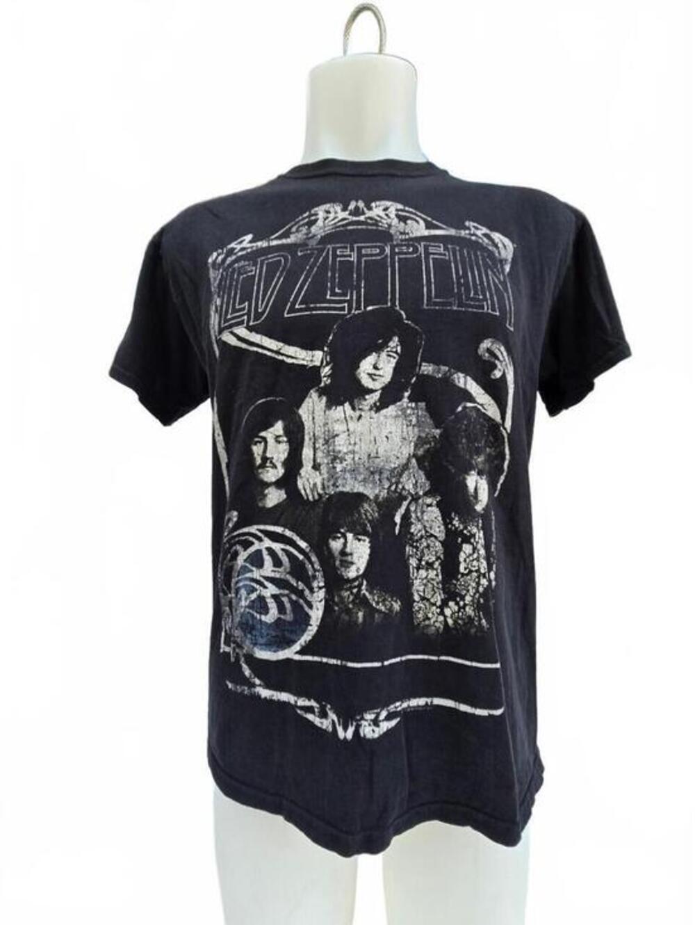 Led Zeppelin Vintage Black Cotton Band T-Shirt Medium